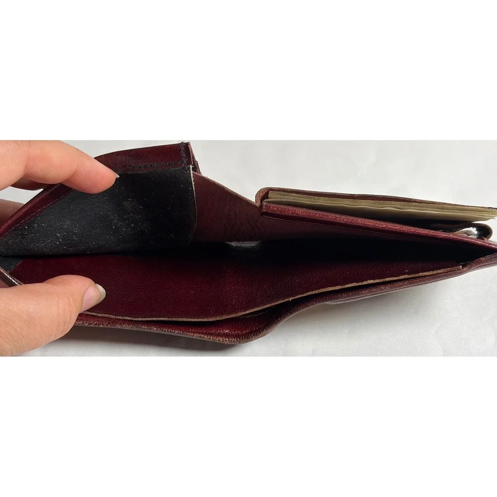 Vtg Mexican Tooled Leather Bifold Wallet‎ Cowboy Boot Hair-On Cowhide DAMAGED